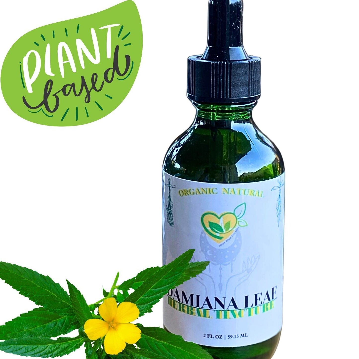 Damiana Tincture Liquid Herbal Drops 2 FL OZ Natural Organic Plant-Base Extract