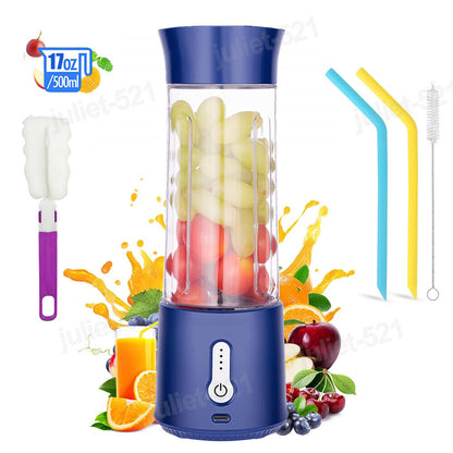 500Ml Portable Electric Blender Juicer USB Smoothie Mixer Bpa-Free Fruit Machine