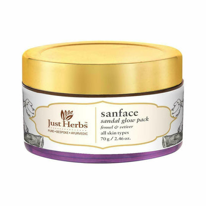 Just Herbs Sanface Organic Face Pack for Glowing Skin Women & Men 70G Free Ship