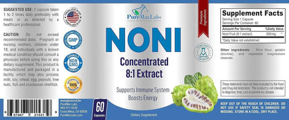 YUMMYVITE Noni Capsules - Concentrated 8:1 Noni Fruit Extract Superfood (Morinda