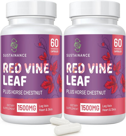 Red Vine Leaf Extract 1400Mg & Horse Chestnut Extract 100Mg Supplement Diet For