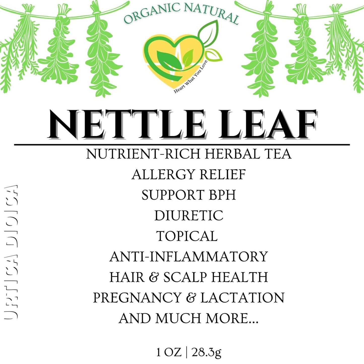 Stinging Nettle Leaf Herb Cut & Sifted Certified  Natural Organic 28.3G