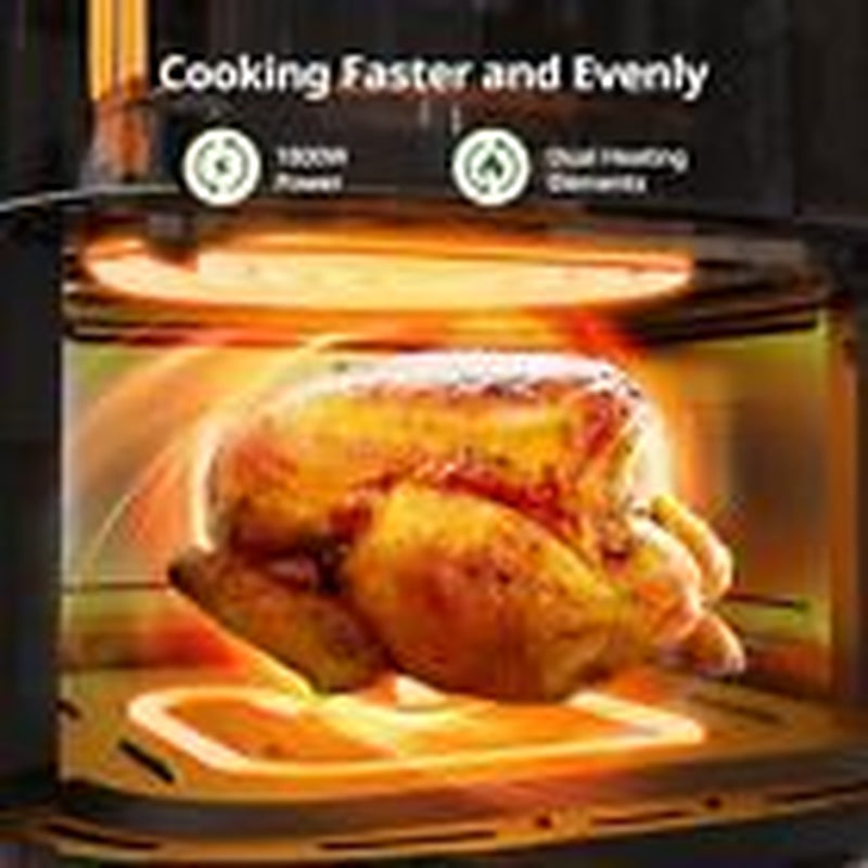 Air Fryer 8Qt plus Oilless 8-In-1 Family Size Airfryer,Easy Viewing Window And