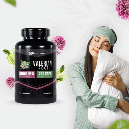 Valerian Root Capsules 240 Pills 3000Mg Highest Potency Sleep Aid USA