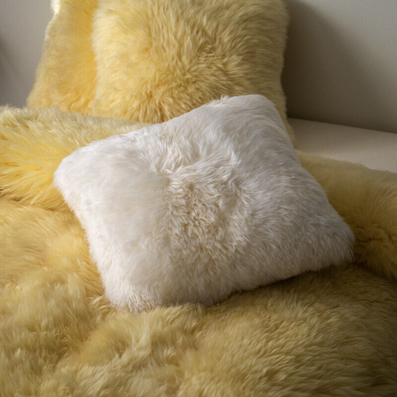 100% Pure Sheepskin Bed Cover Warm Australian Wool Blanket