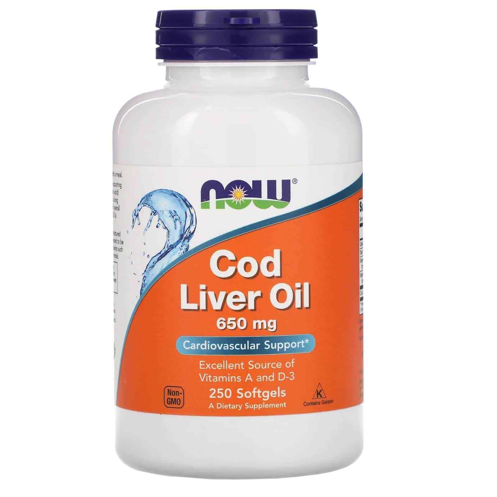 Cod Liver Oil 650Mg 250 Softgels Cardiovascular Support