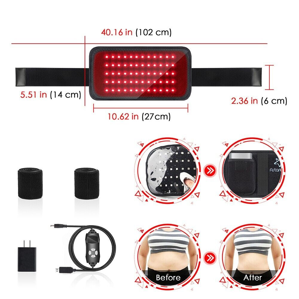 Red Light Therapy Waist Belt LED Infrared Wrap Devices Body Arthritis Pain Relief