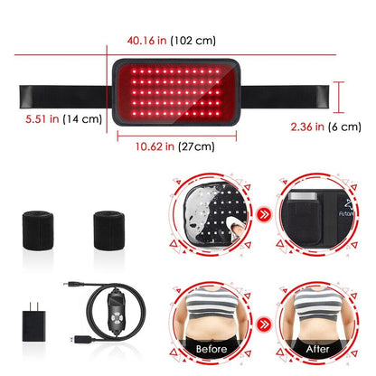 Red Light Therapy Waist Belt LED Infrared Wrap Devices Body Arthritis Pain Relief