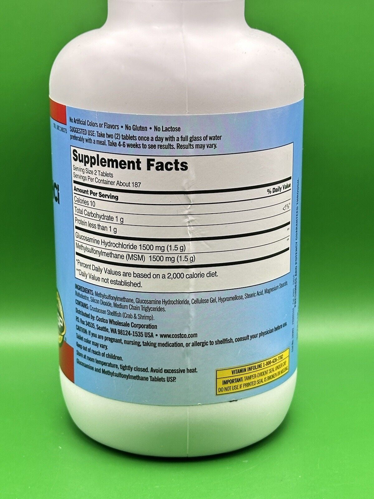 Kirkland Glucosamine HCI 1500Mg with MSM 375 Tabs 08/26