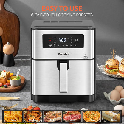 Air Fryer, 10 Quart Family Size Large Airfryer, 6 One-Touch Digital Control Pres