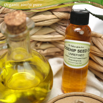 ORGANIC ROSEHIP SEED OIL UNREFINED 100% PURE COLD PRESSED NATURAL FRESH SKIN