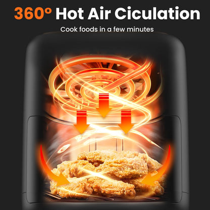 6.5QT Air Fryer with Visible Cooking Window, 10-In-1 Digital Touch Large Airfrye