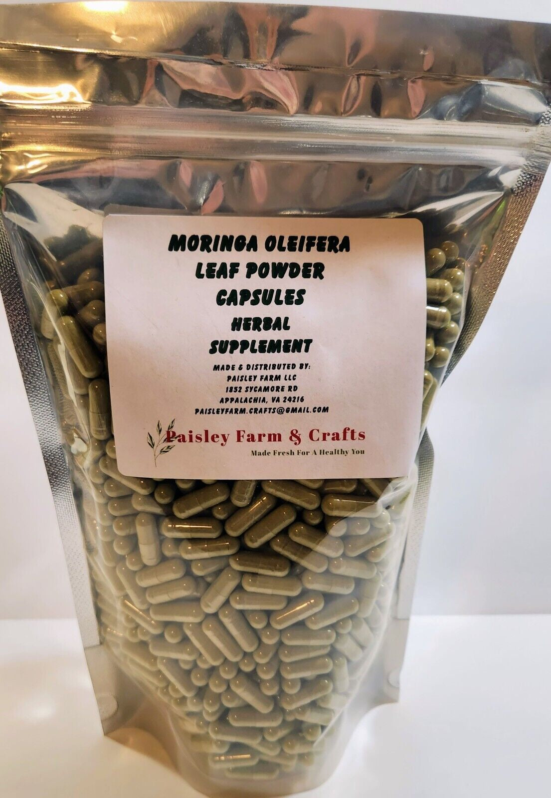 Moringa Oleifera Leaf Capsules NON GMO - All Natural - Made Fresh on Demand!