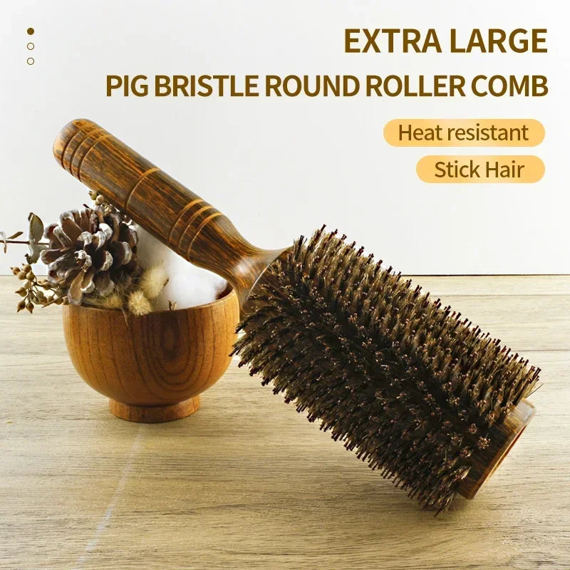 Professional Boar Bristle round Hair Brush 