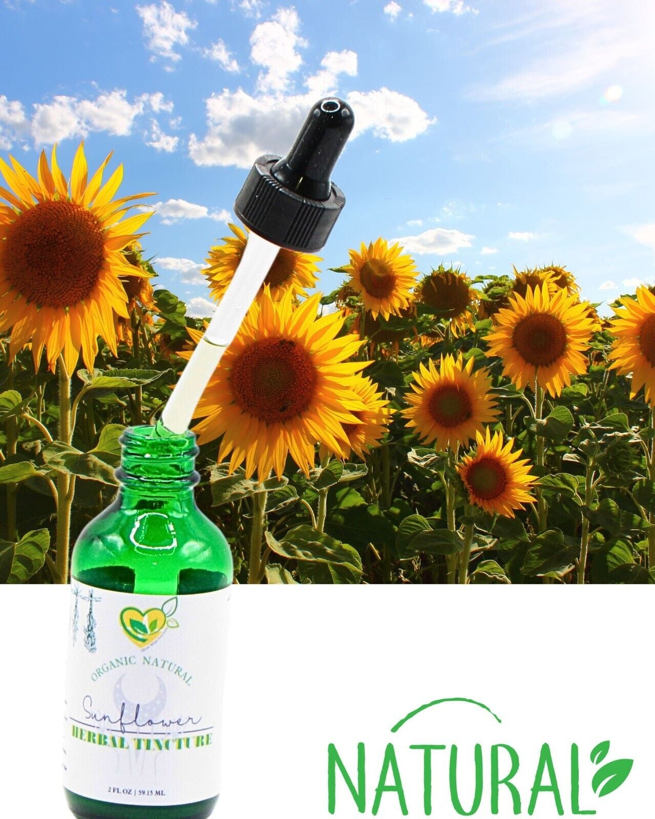 Sunflower Petals Tincture Natural Organic Mega Liquid Herb Drops Mood 2 Oz