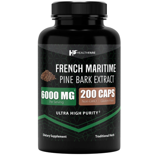 French Maritime Pine Bark Extract Organic | 6000 Mg | 200 Capsules