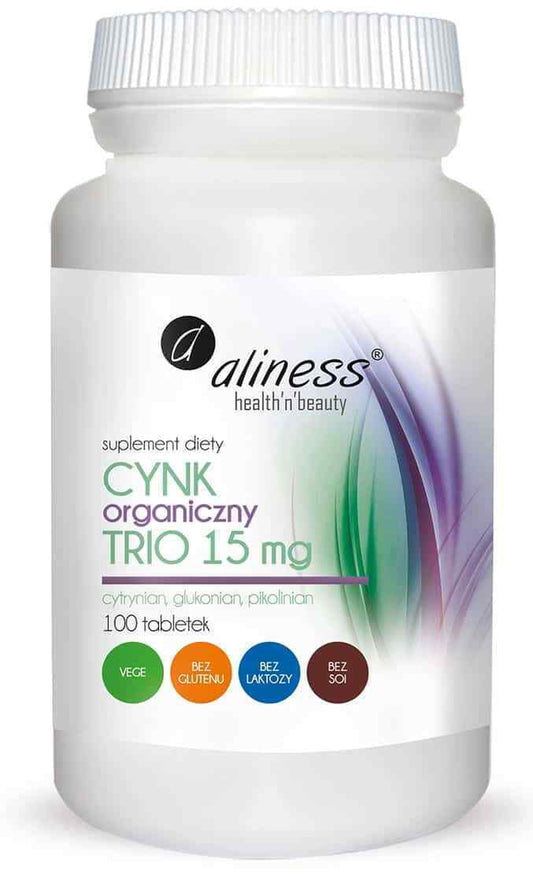 ALINESS Organic Zinc Trio 15Mg (Immunity) 100 Tablets