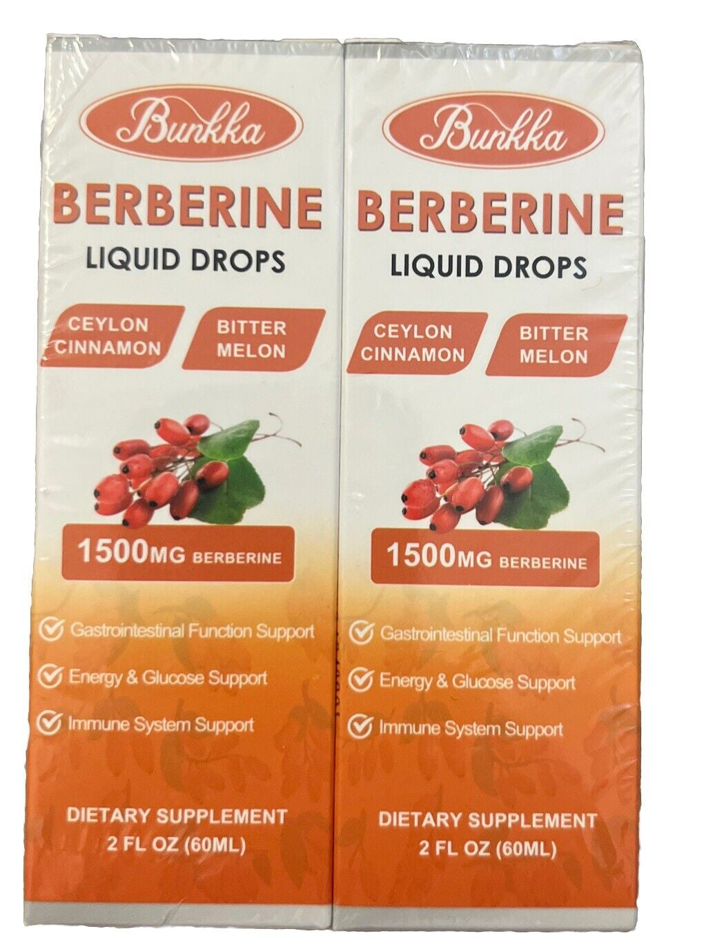 (2 Pack) Berberine Supplement, 1500Mg Organic Berberine Liquid Drops with Ceylon