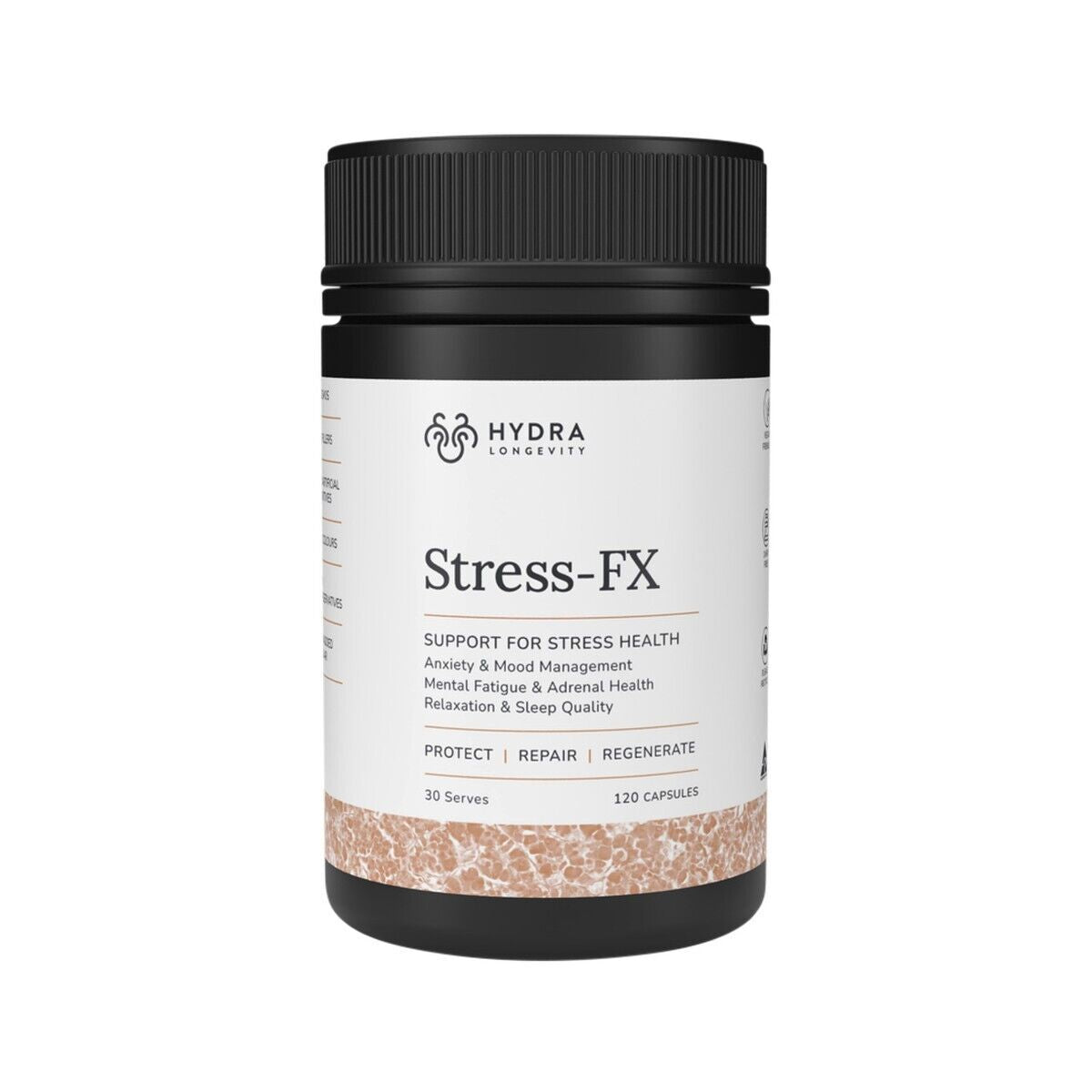 New Hydra Longevity Stress-Fx 120 Capsules