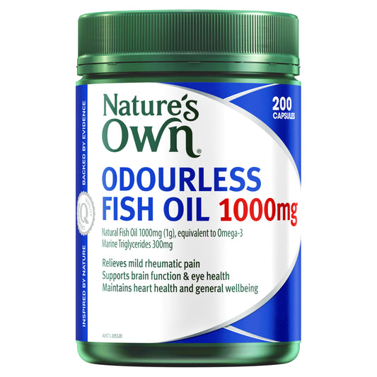 Nature'S Own Odourless Fish Oil 1000Mg 200 Capsules Omega-3 1G Natures Own