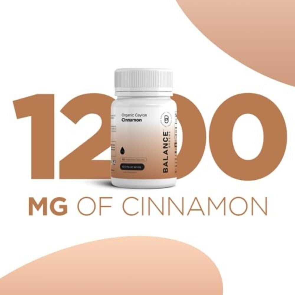 Organic Ceylon Cinnamon potent 1200 Mg per Serving - 120 Veg Capsules