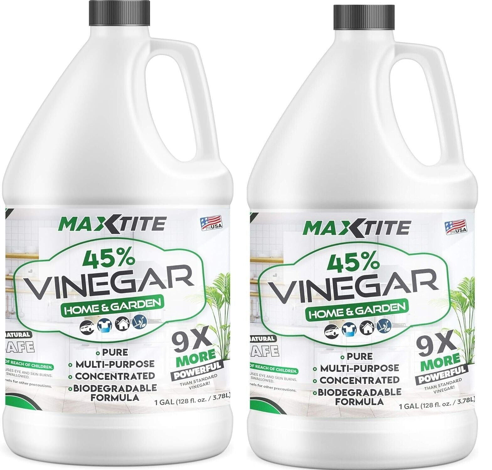 Concentrated Vinegar for Home & Garden Cleaning (2-Pack) 45% Strength Pure