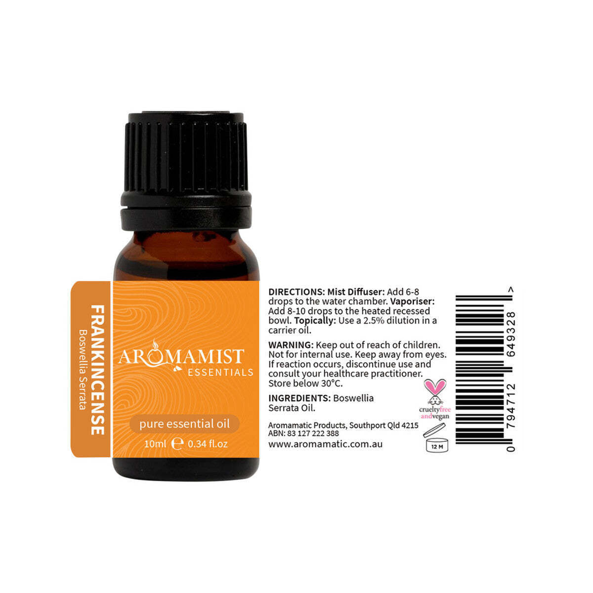 Aromamist Essentials Pure Essential Oil Frankincense 10Ml