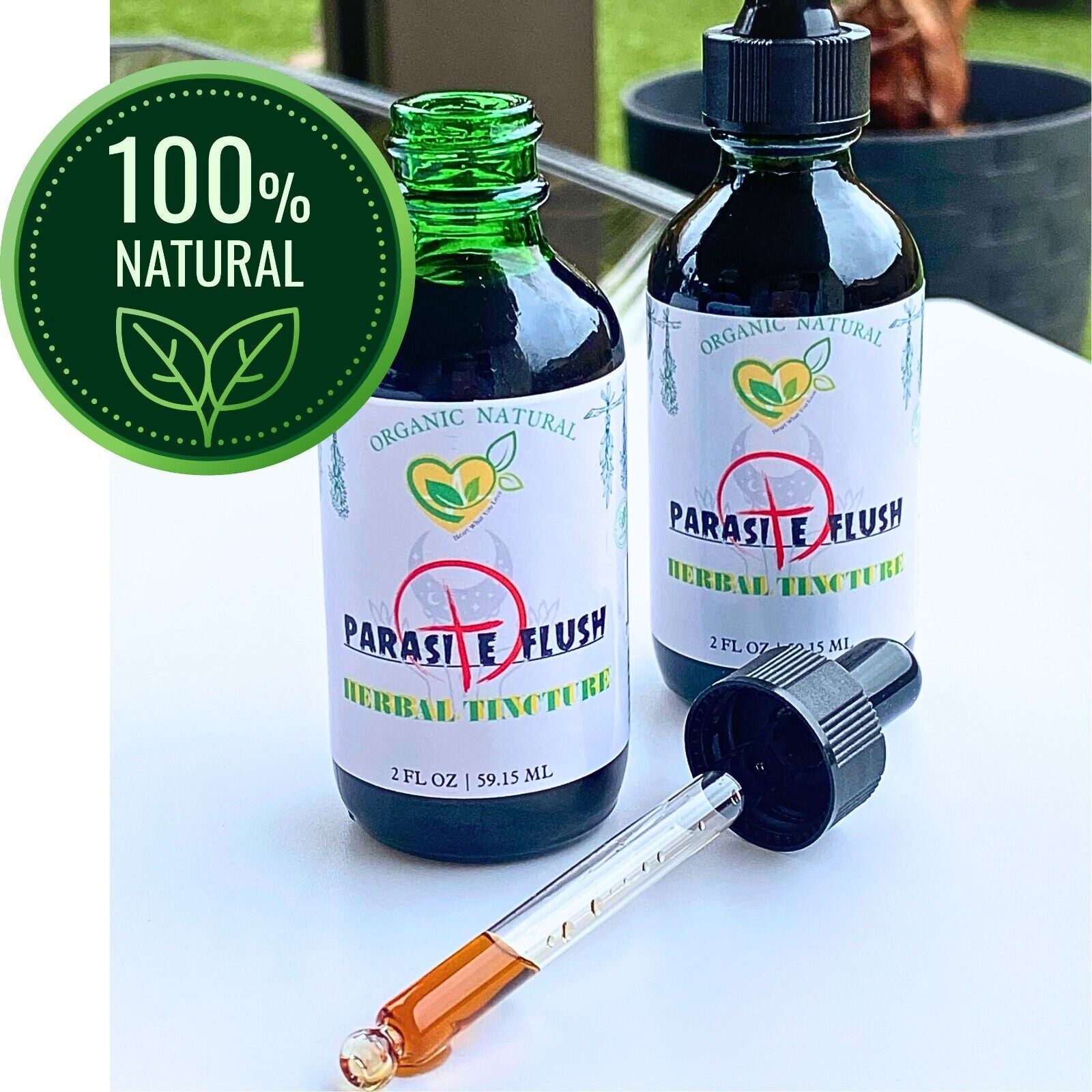 Parasite Flush Tincture Organic Liquid Herbal Drops Detox 2 FL OZ Concentrated