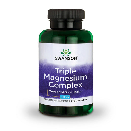 Swanson Triple Magnesium Complex Capsules, 400 Mg, 300 Count