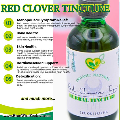 Red Clover Tops Tincture Natural Herbal 2 Oz Bottle Herb Drops Womens Menopause