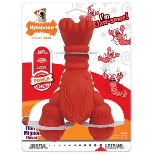 Power Chew Lobster Dog Toy Filet Mignon 1 Count (XL - 50+ Lbs) by Nylabone