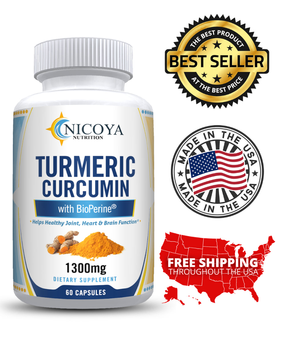 Turmeric Curcumin Highest Potency 95% 1300Mg with Bioperine Black Pepper Extract