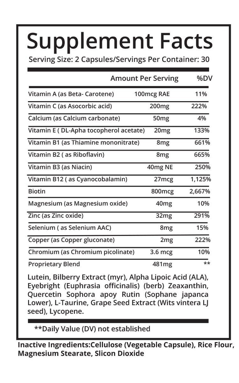 Sight Care Vision Supplement Pills,Supports Healthy Vision & Eyes-60 Cap