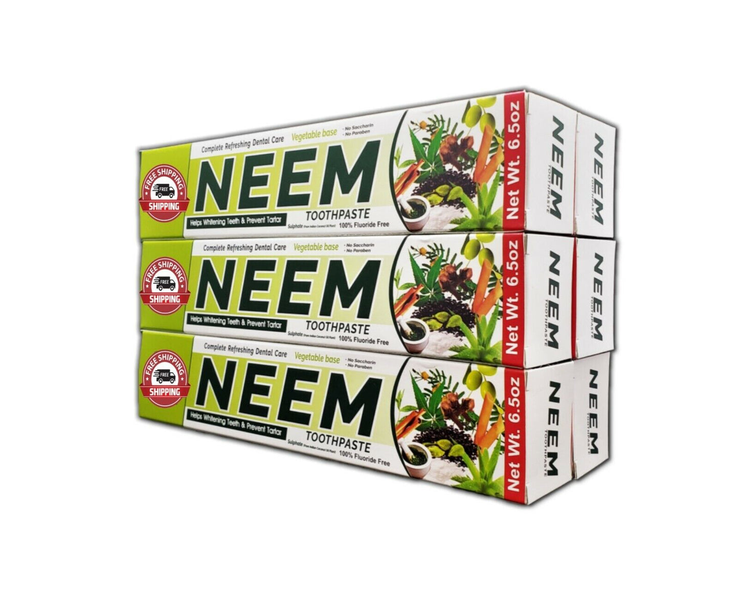 Neem Toothpaste 6 Pack 100% Fluoride Free