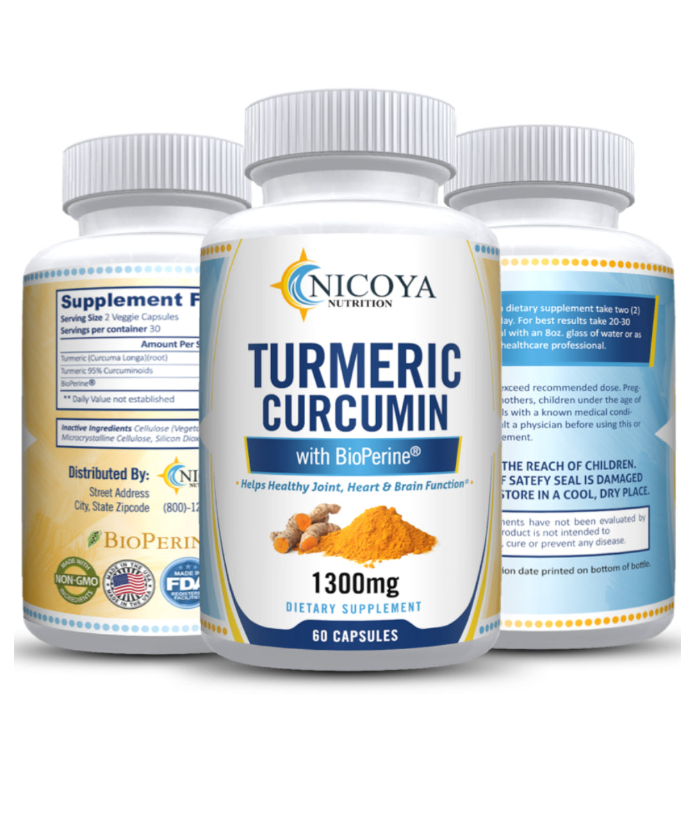 Turmeric Curcumin Highest Potency 95% 1300Mg with Bioperine Black Pepper Extract