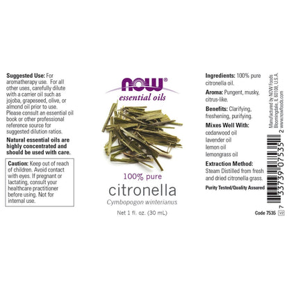 NOW Foods Citronella Oil, 1 Fl. Oz.