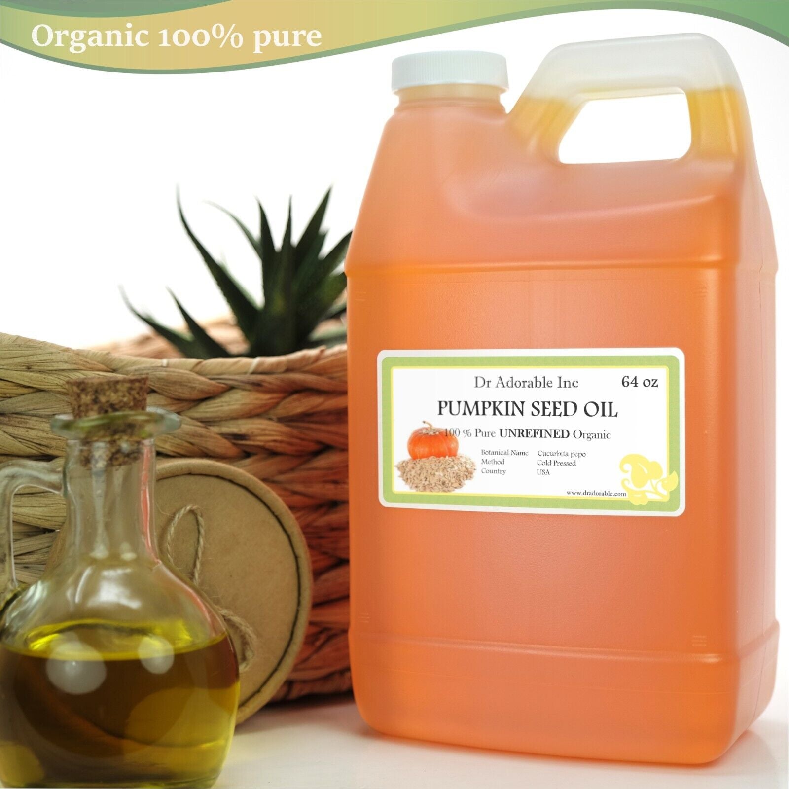 Unrefined Pumpkin Seed Oil 100% Pure 2Oz 4Oz 8Oz 12Oz 16Oz up to Gallon Organic