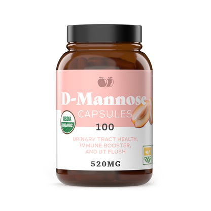 Complete Natural Products Organic D-Mannose Capsules - Pure D-Mannose Pills 100