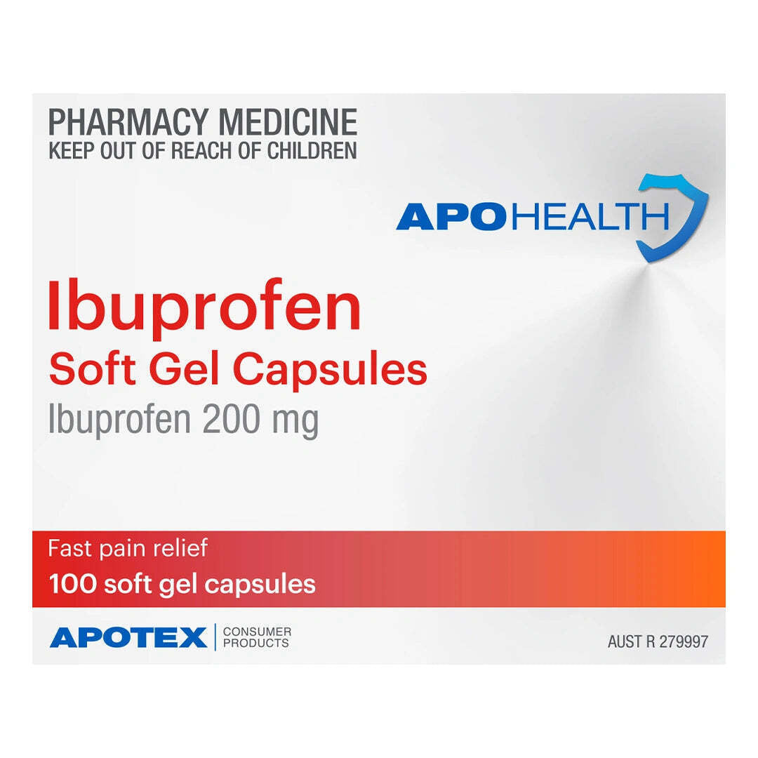 Apohealth Ibuprofen 200Mg 100 Soft Gel Capsules