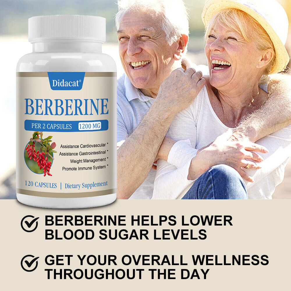 1200Mg Berberine Capsules, Weight Management, Cardiovascular & Immune Health