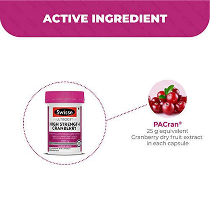 NEW Swisse High Strength Cranberry 30 Capsules Ultiboost