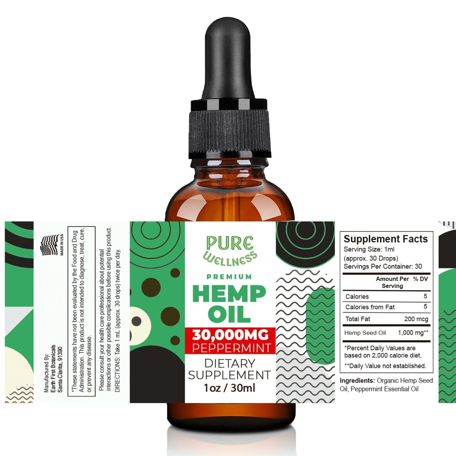 Best Hemp Seed Oil for Natural Wellness (USDA ORGANIC) | (6-Pack) Made in USA