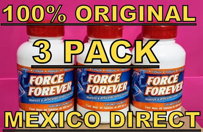 3PACK FORCE FOREVER MEXICO 100%ORIGINAL 180 TABS JOINT PAIN RELIEF FREE SHIPPING