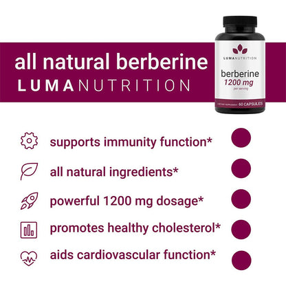 Berberine Supplement 1200 Mg per Serving Berberine HCI LUMA NUTRITION NEW