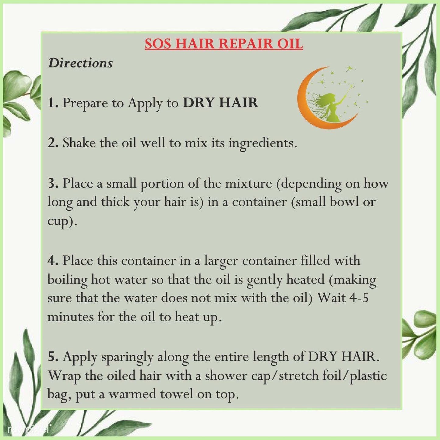 SOS Hair Repair Oil - Natural Oils to Nourish Your Hair