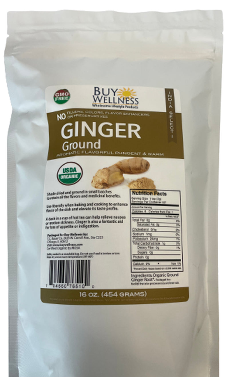 100% PREMIUM ORGANIC Ginger Root Ground Ginger Powder 1Oz -5 LBS