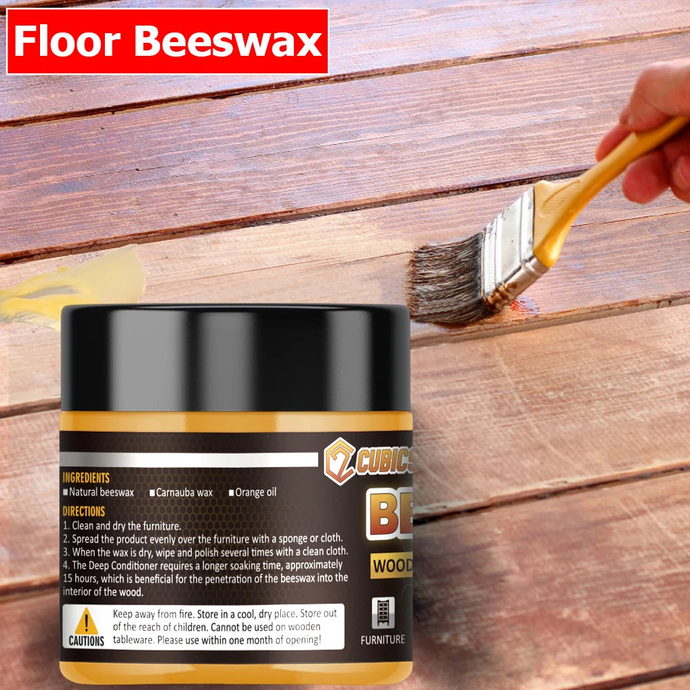 Natural Furniture Polishing Beeswax Wooden Floor Cleaning Waterproof Wax Maintenance Polished Brighten Care Wax