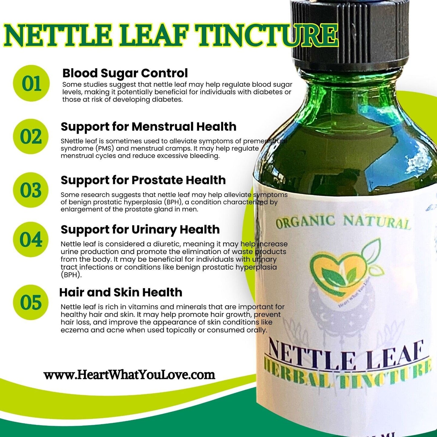 Nettle Leaf Tincture Organic Liquid Herbal Drops Natural Liver Digestive 2Oz