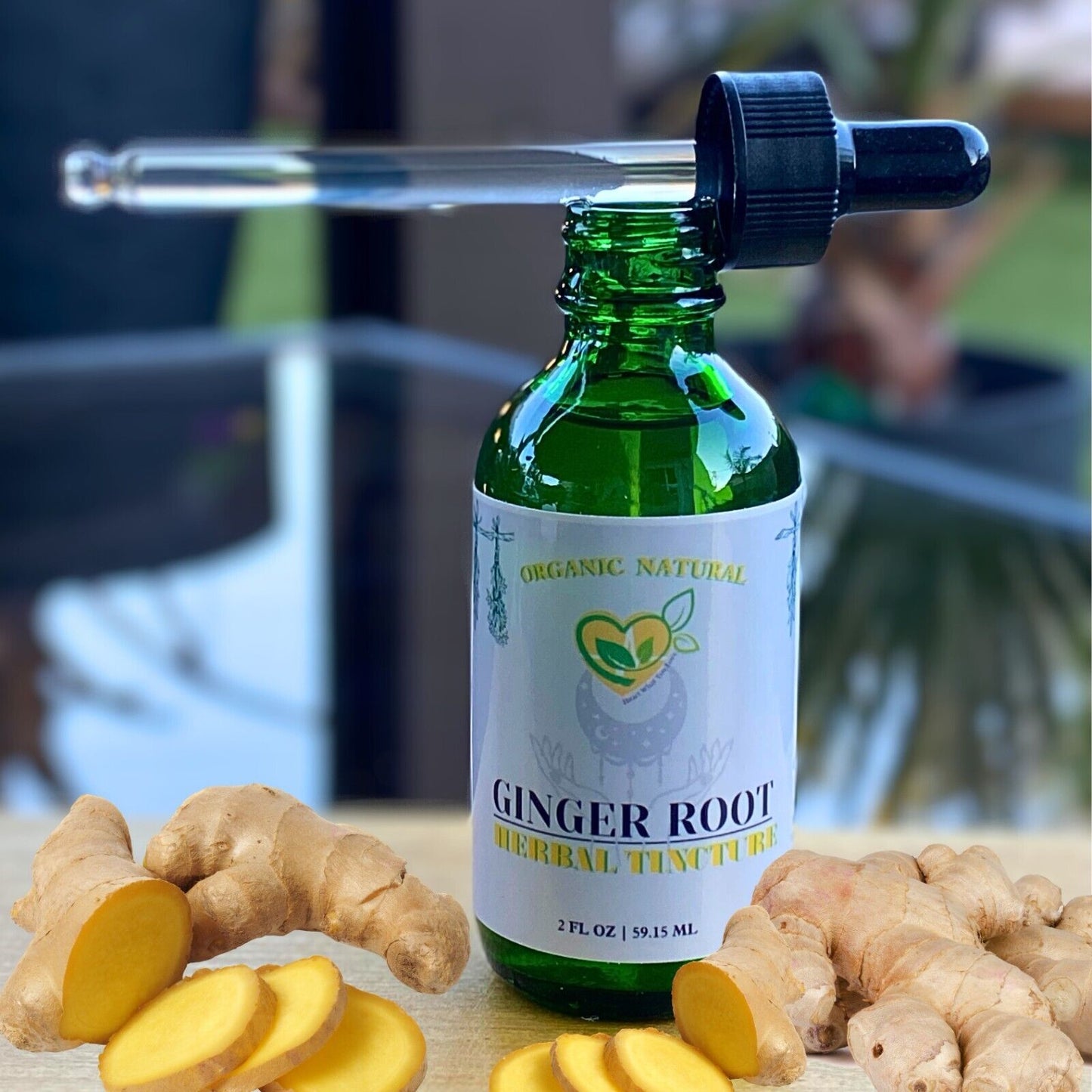 Ginger Root Tincture Organic Liquid Herbal Drops 2 FL OZ Natural Nausea Relief