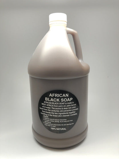 Liquid Raw African Black Soap - 100% Pure & Natural Organic Bath Body Face Wash